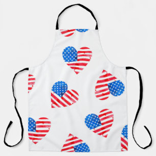 Wasserfarbenflagge Amerikas in Herzform Schürze