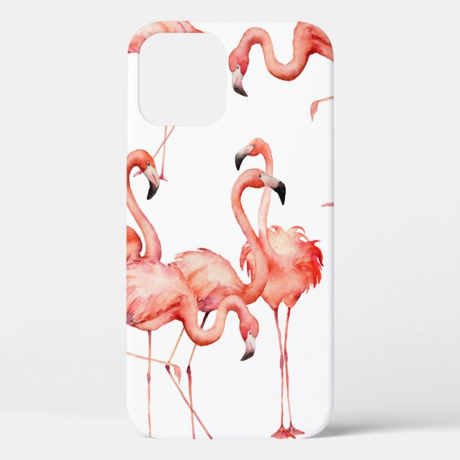 Wasserfarbenflamingo nahtloses Muster. Handgemalt Case-Mate iPhone Hülle (Rückseite)