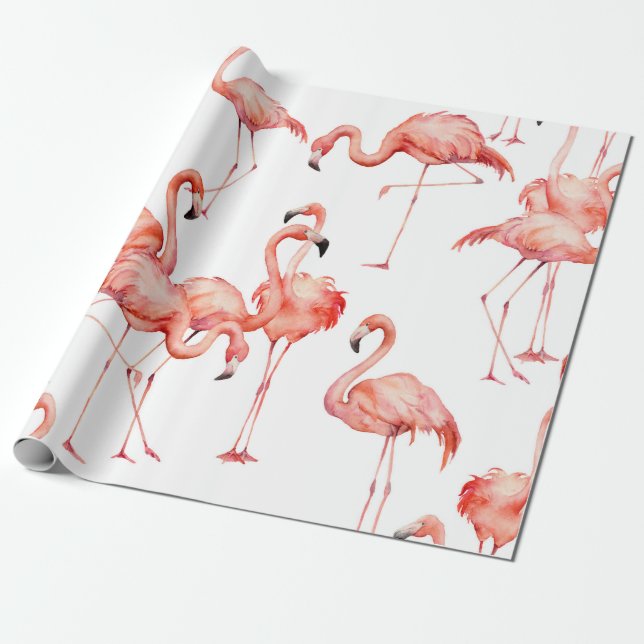 Wasserfarbenflamingo nahtloses Muster. Handgemalt Geschenkpapier (Ungerollt)