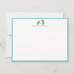 Wasserfarbenfloral Scooter Mitteilungskarte