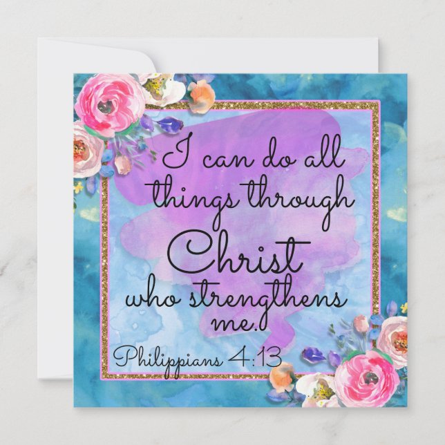 Wasserfarbenflorenkarte Christi-Karte (Vorderseite)