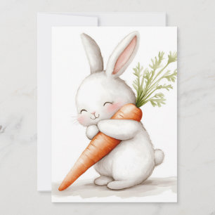 Wasserfarbenflut Bunny Carrot Liebe Ankündigung