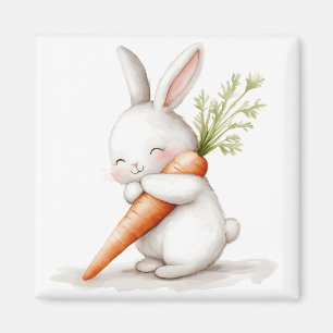 Wasserfarbenflut Bunny Carrot Liebe Magnet