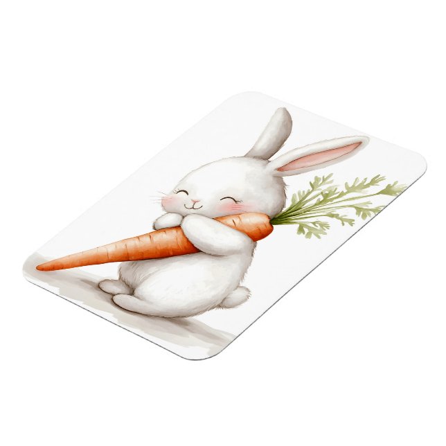 Wasserfarbenflut Bunny Carrot Liebe Magnet (Linke Seite)