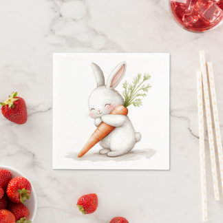 Wasserfarbenflut Bunny Carrot Liebe Serviette