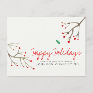 Wasserfarbenfolie   Feierliche Grüße Feiertagspostkarte