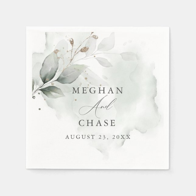 Wasserfarbenfolien, dunkelgrün serviette (Vorderseite)