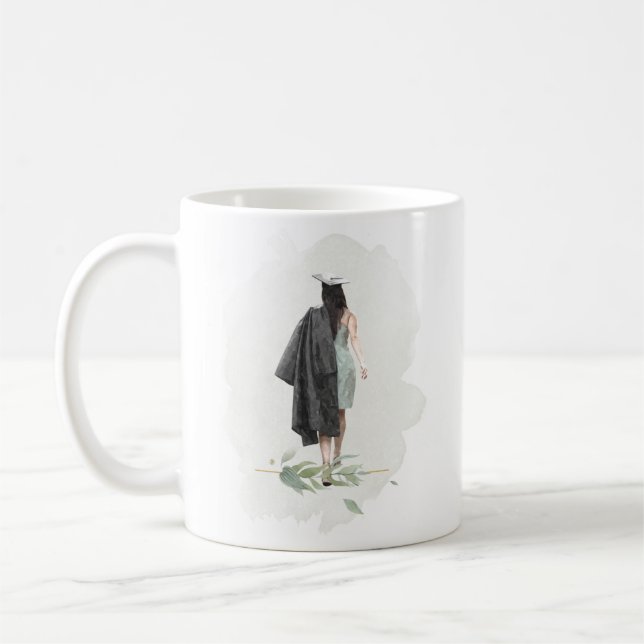 Wasserfarbenfolien Grad Mädchen Inspiration Zitat Kaffeetasse (Links)