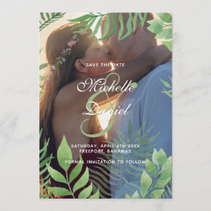 Wasserfarbenfolien-Hochzeit speichern das Datum Save The Date