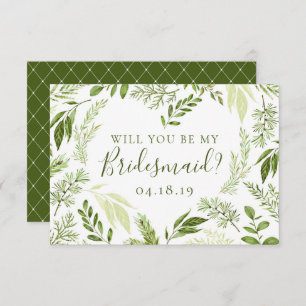 Wasserfarbenfolienherz wird meine Bridesmaid sein Einladung