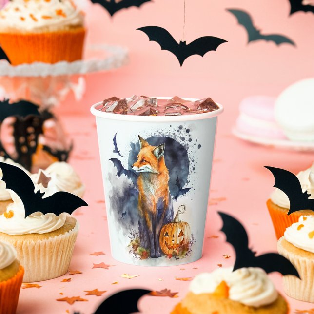 Wasserfarbenfox Halloween Pappbecher (Von Creator hochgeladen)