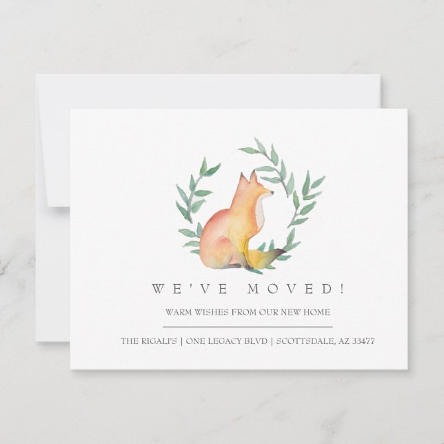 Wasserfarbenfox und Grüne, die wir bewegt haben Karte (Vorderseite)