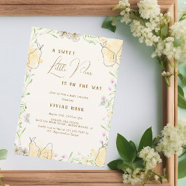 Wasserfarbenfrohe Birne Blumengarten Kinderdusche Einladung