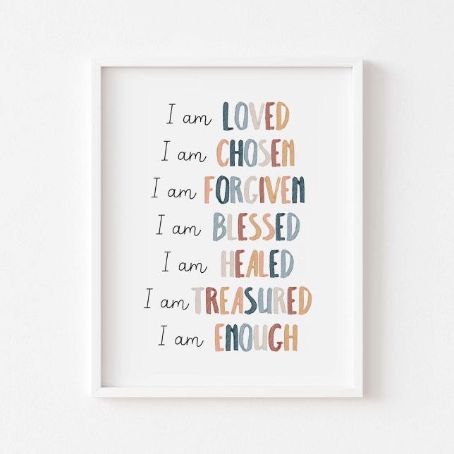 Wasserfarbenfrohe Christliche Kinder Affirmation P Poster (Von Creator hochgeladen)