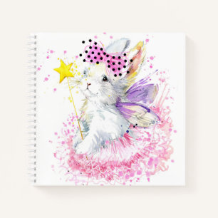 Wasserfarbenfrohe Fairy Bunny Notizbuch