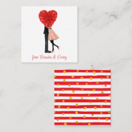 Wasserfarbenfrohe Girl Couple - Geschenkverpackung Mitteilungskarte