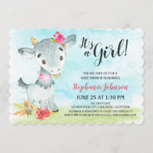 Wasserfarbenfrohe Girl Goat Baby Duschfarm