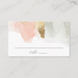 Wasserfarbenfrohe goldene Hochzeit Platzkarte