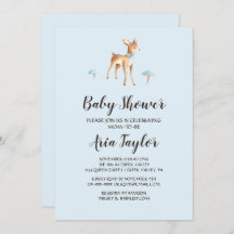 Wasserfarbenfrohe Hirsche mit Mushrooms Babydusche