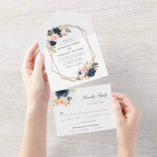 Wasserfarbenfrohe Hochzeit All In One Einladung