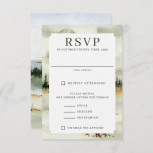 Wasserfarbenfrohe Hochzeit RSVP Karte