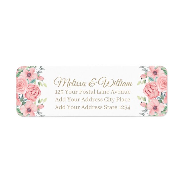 Wasserfarbenfrohe Hochzeitsfeier Rücksendeadresse (Vorne)