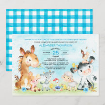 Wasserfarbenfrohe Landtiere Boy Baby Dusche