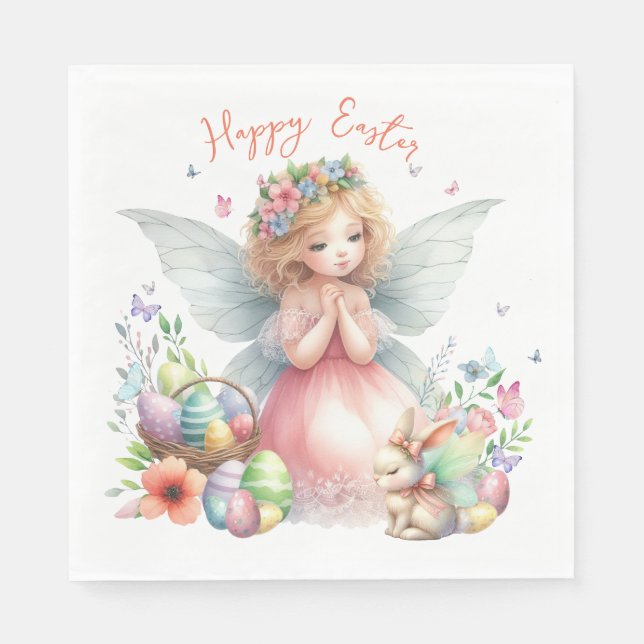 Wasserfarbenfrohe Osterfrühlingszucht Serviette (Vorderseite)