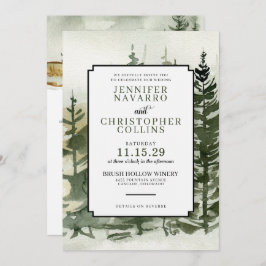 Wasserfarbenfrohe Outdoorsy mit Details Hochzeit Einladung