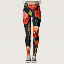 Wasserfarbenfrohe Poppies auf schwarz