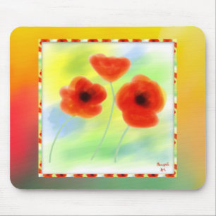 Wasserfarbenfrohe Poppies Mousepad