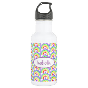 Wasserfarbenfrohe Regenbogen und Personalisierte H Edelstahlflasche