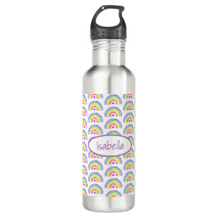 Wasserfarbenfrohe Regenbogen und Personalisierte H Edelstahlflasche
