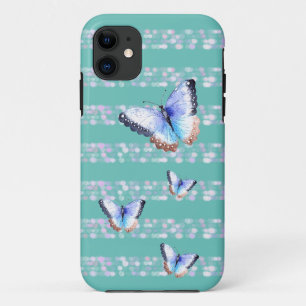 Wasserfarbenfrohe Schmetterlinge auf Bokeh Lichtst Case-Mate iPhone Hülle