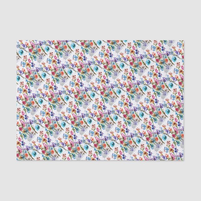 Wasserfarbenfrohe Schmetterlinge Seidenpapier (Vorderseite)