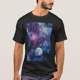 Wasserfarbenfrohe Sternenzeit Kosmische Galaxie We T-Shirt