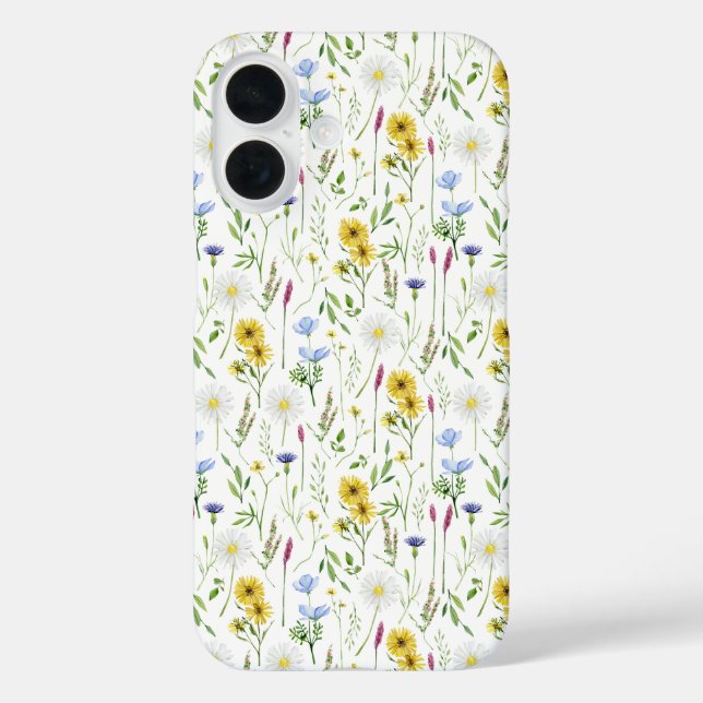 Wasserfarbenfrohe Wildblumenmuster Case-Mate iPhone Hülle (Rückseite)