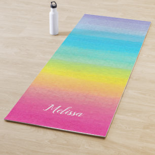 Wasserfarbenfroher Regenbogen Yoga Mat Yogamatte
