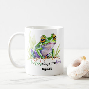 Wasserfarbenfrosch mit Hoppy-Tagen sind wieder hie Kaffeetasse