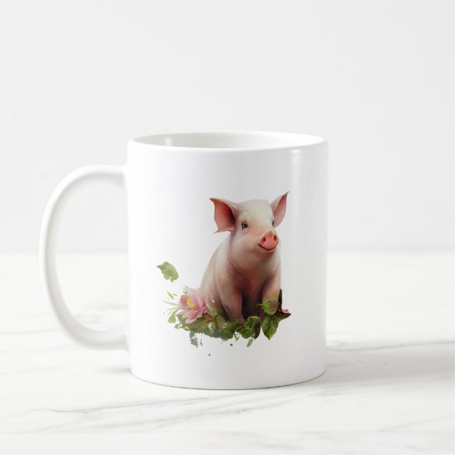 Wasserfarbenfrost mit Blume Kaffeetasse (Links)