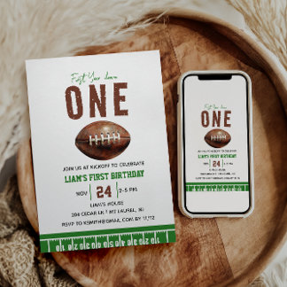 Wasserfarbenfußball 1. Geburtstag Einladung