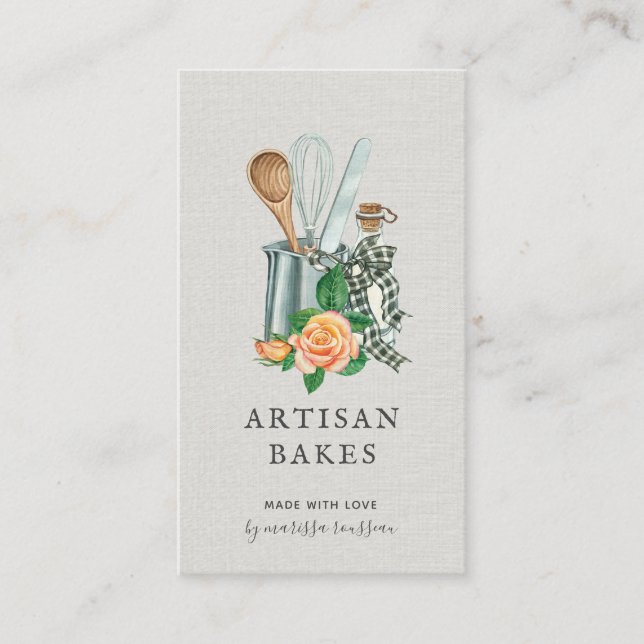 Wasserfarbengebäck Backen & Kochen Utensiliengebäc Visitenkarte (Vorderseite)