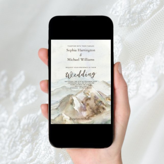 Wasserfarbengebirge mit digitaler Einladung (Von Creator hochgeladen)