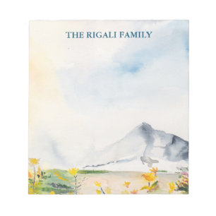 Wasserfarbengebirge Personalisiert Notizblock