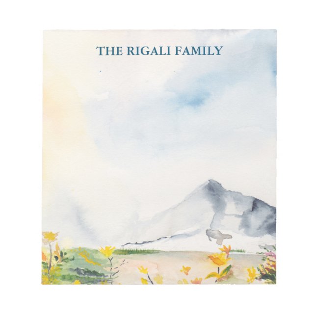 Wasserfarbengebirge Personalisiert Notizblock (Vorderseite)