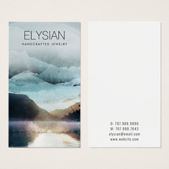 Wasserfarbengebirge verdienen Schmuckkarten (Vorne & Hinten)