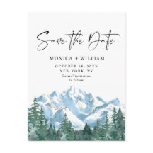 Wasserfarbengebirge Waldhochzeit retten das Datum