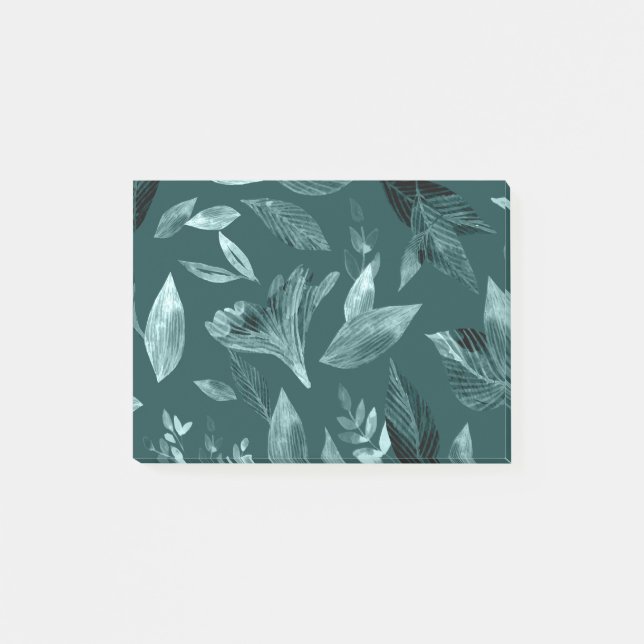 Wasserfarbengefallene Blätter 10 Post-it Klebezettel (Vorderseite)