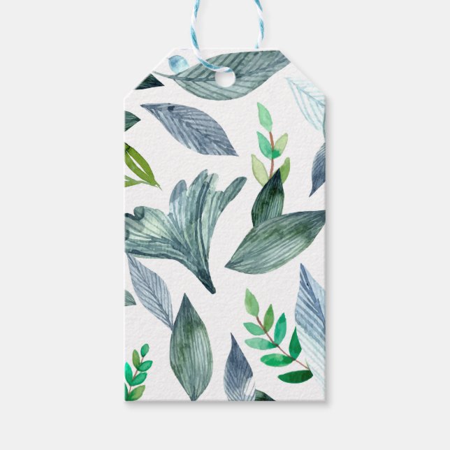 Wasserfarbengefallene Blätter 11 Geschenkanhänger (Vorderseite)