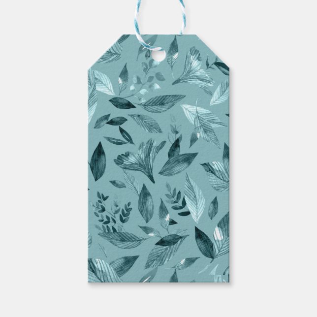 Wasserfarbengefallene Blätter 2 Geschenkanhänger (Vorderseite)